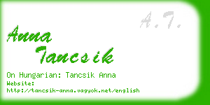 anna tancsik business card